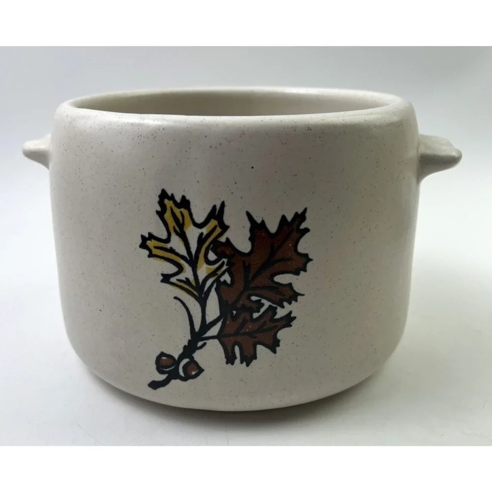 Vintage West Bend Pottery Stoneware Pot Crock Fall Leaf Design Tested